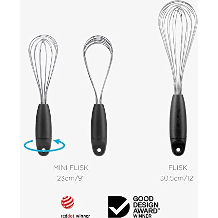 Dreamfarm Mini Flisk, 3-in-1 Schneebesen, faltbar, Schwarz - 23 cm, Edelstahl, BPA-frei, spülmaschinenfest – Bild 5