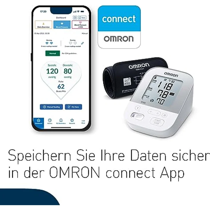 Omron X4 Smart Oberarm-Blutdruckmessgerät mit Bluetooth und Intelli Wrap Manschette – Bild 6