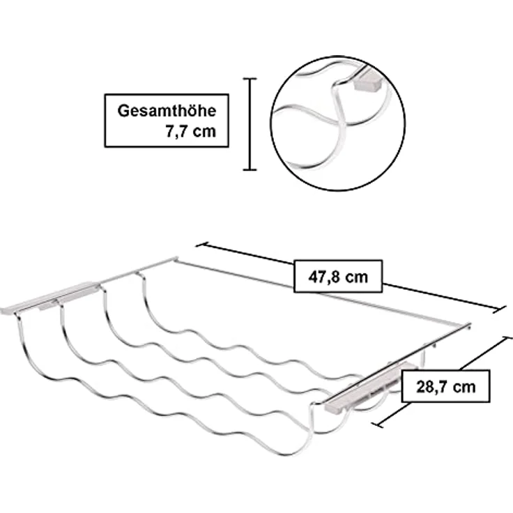 Siemens KS10Z020, Kühlgeräte-Flaschenablage, Maße 77 x 478 x 287 mm, verchromt – Bild 2
