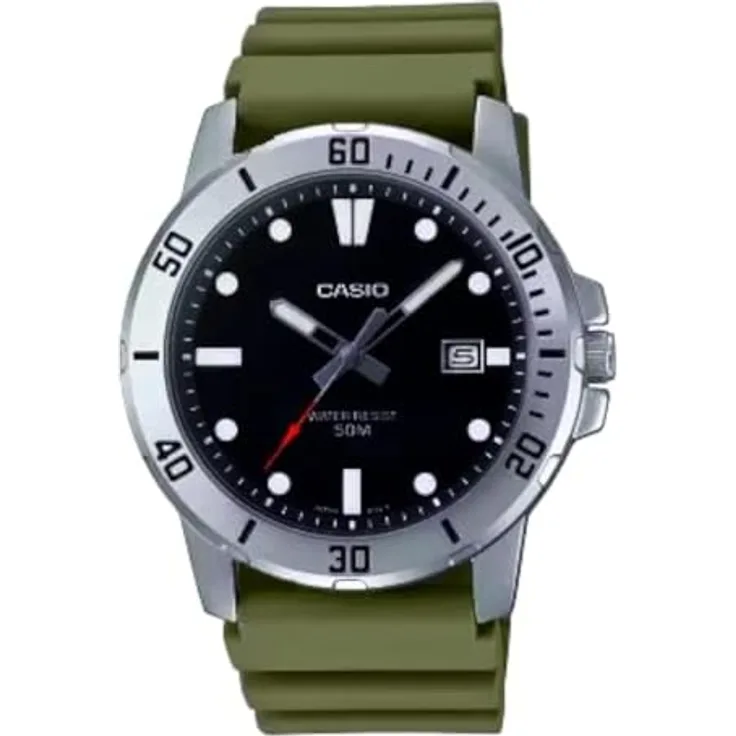 Casio Herren Analog-Digital Automatic Uhr mit Armband S7258359, Diver Clock, Ø 45 mm