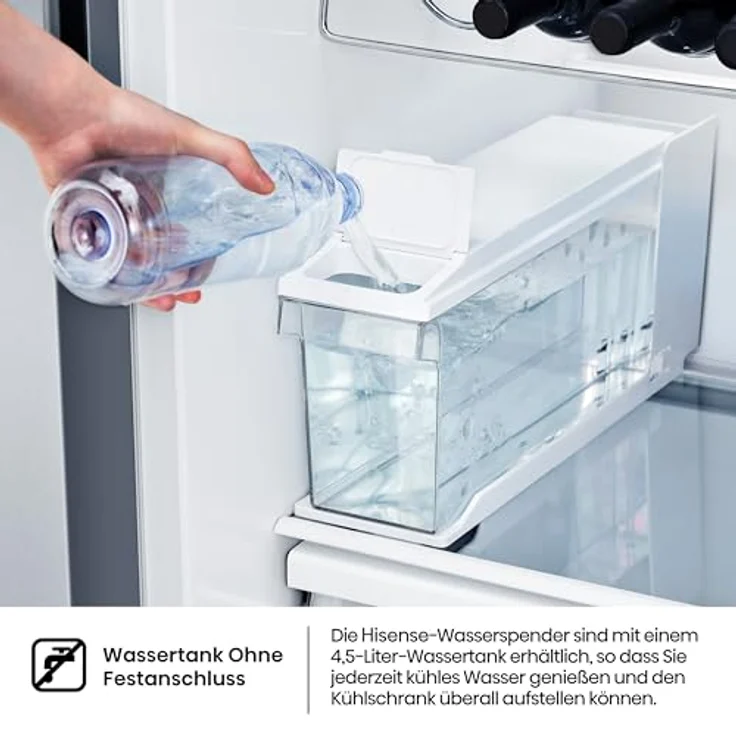 Hisense RS5P535NTFE Side-By-Side Kühl-Gefrier-Kombination, 376 Liter Kühlteil, 190 Liter Gefrierteil, Wasser-/Eisspender, Total NoFrost, Multi AirFlow, FastFreeze, schwarz – Bild 7