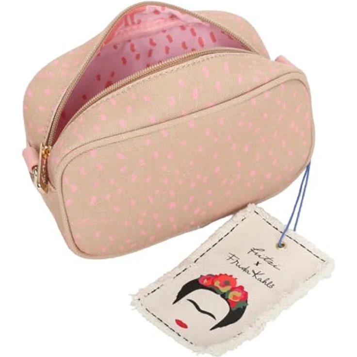 Fritzi aus Preußen Umhängetasche Easy Go Canvas Crossbody Bag, Frida Kahlo inspiriert, Melon, verstellbarer Schulterriemen, standfest – Bild 5