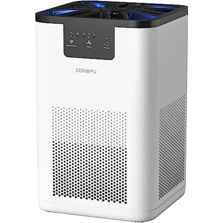 CONOPU Luftreiniger Allergiker HEPA H13 Filter, Air Purifier Aromatherapie-Funktion, Luftfilter Wohnung Nachtlicht, Luftreiniger Raucherzimmer 3-stufige Filtrierung – Bild 1