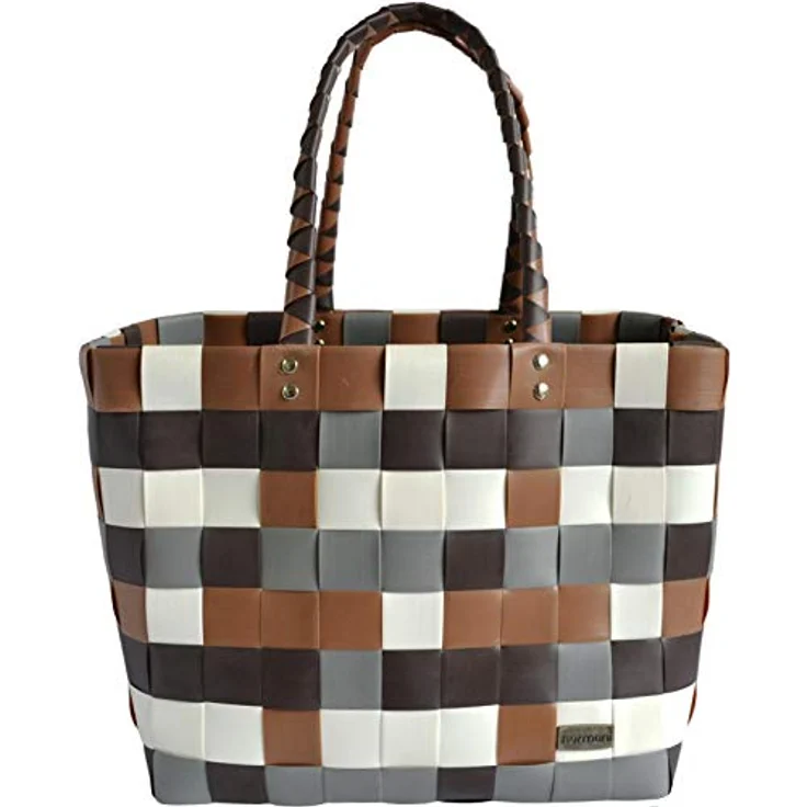 normani Einkaufstasche geflochten mit Henkeln, 20 Liter Volumen, extra robust aus 70% recyceltem Material, Farbe Classic/Earth – Bild 1