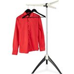 Relaxdays Hemden Wäscheständer, für 33 Kleiderbügel, klappbar, platzsparend, Bügelwäscheständer HBT: 128x66x66 cm, weiß, 1 Stück