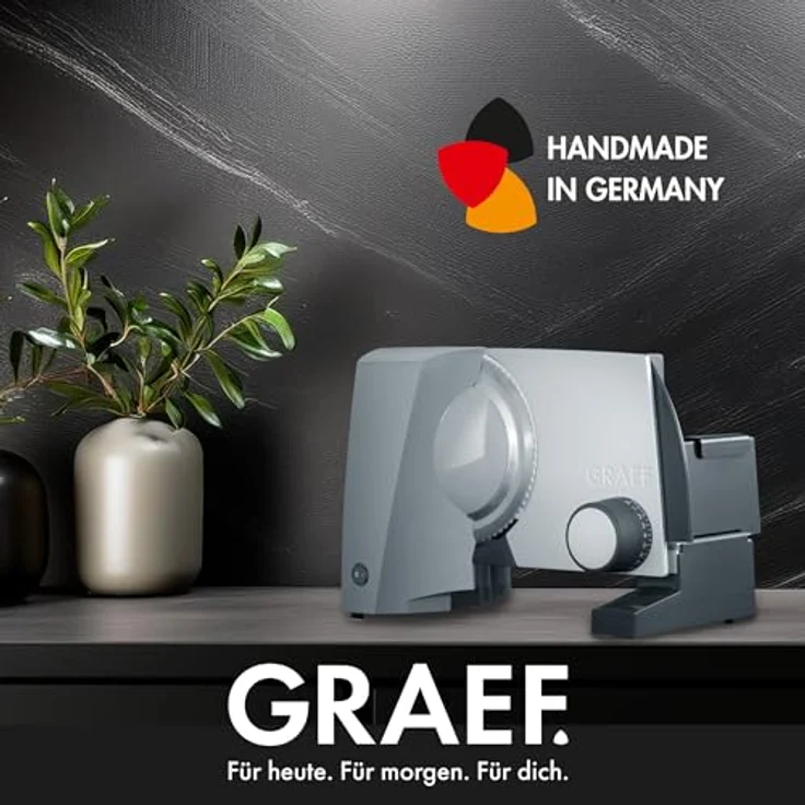 Graef G50 Sliced Kitchen Allesschneider, 170W, Metall, 170 mm Wellenschliffmesser, Messerabdeckplatte aus Kunststoff, grau – Bild 2