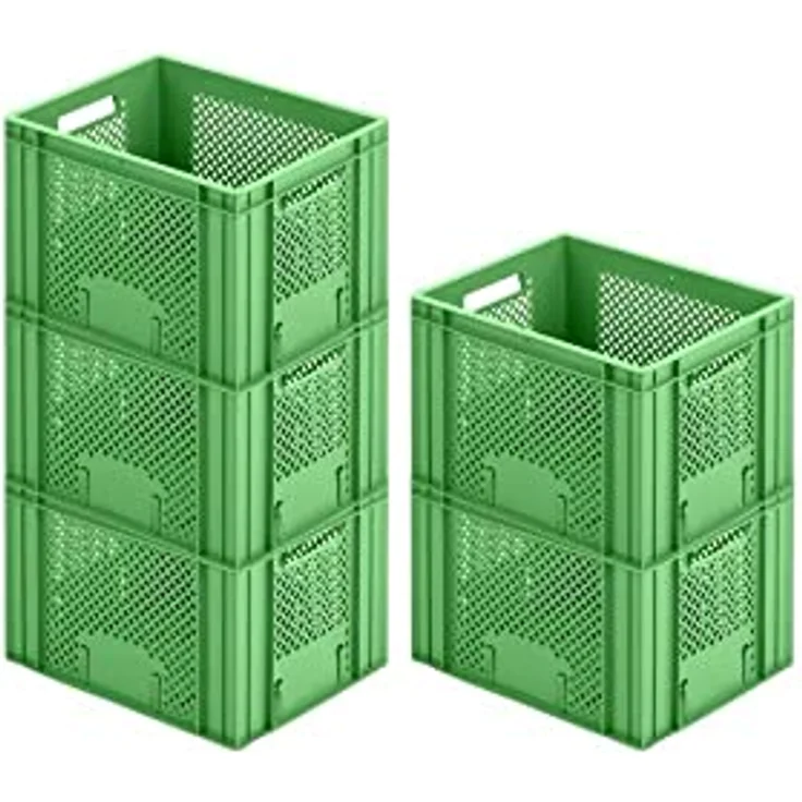 PROREGAL CHEFGASTRO SuperSparSet 5x Eurobehälter Obst- und Gemüsekasten | HxBxT 27,2x30x40cm | 26 Liter | Grün | Stabiler Obst- & Gemüsekasten, ideal für Lebensmittel – Bild 1