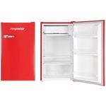 Respekta Retro-Kühlschrank mit Gefrierfach in Rot - 83,1 x 47,4 cm - 90 L Nutzinhalt - höhenverstellbare Füße - mit Flaschenöffner an der Seite - KG83R-37