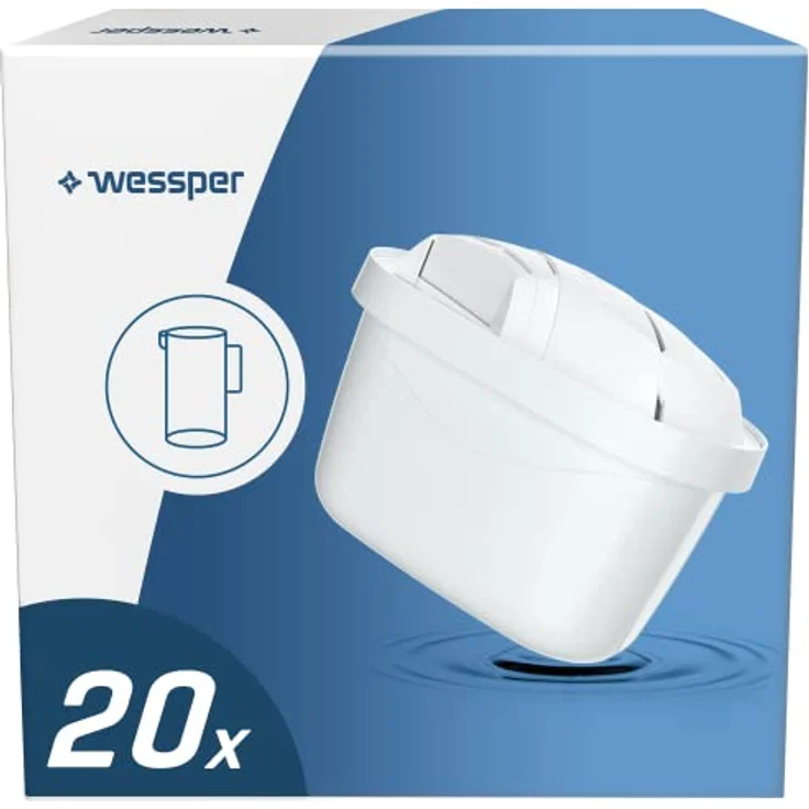 Wasserfilter für Brita Maxtra | 20er Pack Maxtra+ Kartuschen Brita Wasserfilter Filter mit Aktivkohle und Lonenaustauscherharz | Passt zu Brita Marella, Maxtra Wasser Kanne – Bild 1