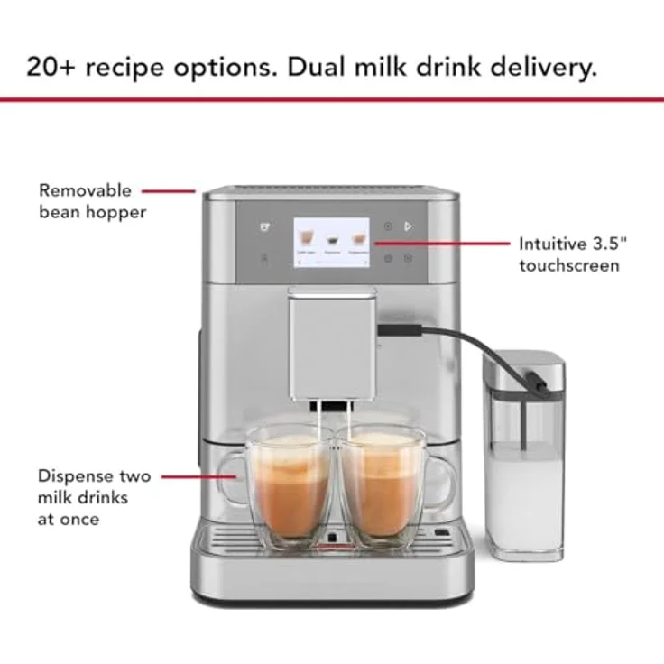 KitchenAid Kaffeevollautomat 5KES8557ESX, Kaffeemaschine mit 20 voreingestellten Rezepten, Edelstahl – Bild 4