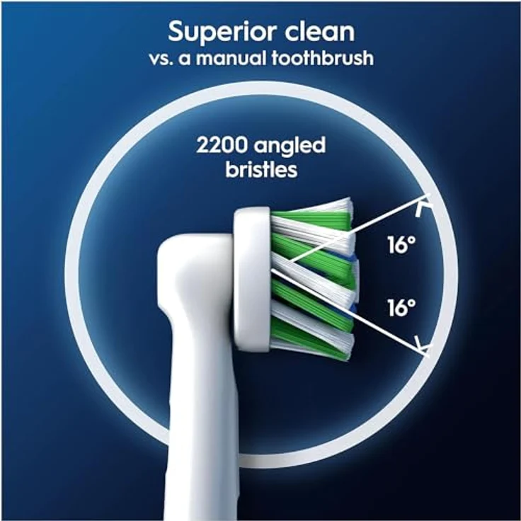 Oral-B Pro Cross Action, Elektrische Zahnbürstenköpfe mit X-Borsten für tiefere Plaque-Entfernung, 8 Stück, Weiß – Bild 3