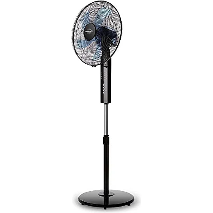 Orbegozo SF 0244, Standventilator mit Fernbedienung, leise, 5 Blätter, Timer bis 7,5 Stunden, 3 Stufen, schwarz – Bild 1