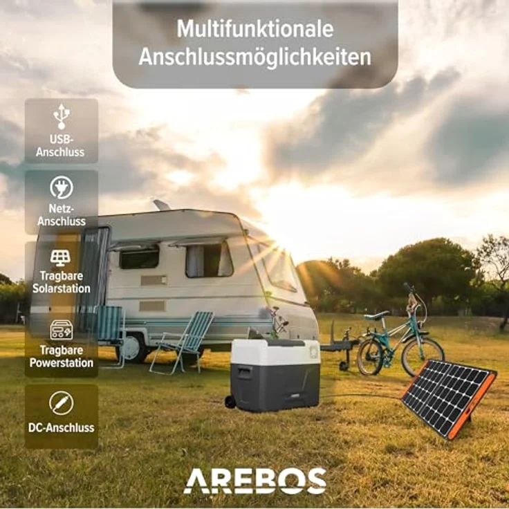 Arebos Kompressor Kühlbox 39 Liter, Elektrische Gefrierbox mit APP & Smart-Steuerung, -20 °C bis 20 °C, USB-Anschluss, für Auto, LKW, Camping, Boot, Wohnmobil – Bild 5