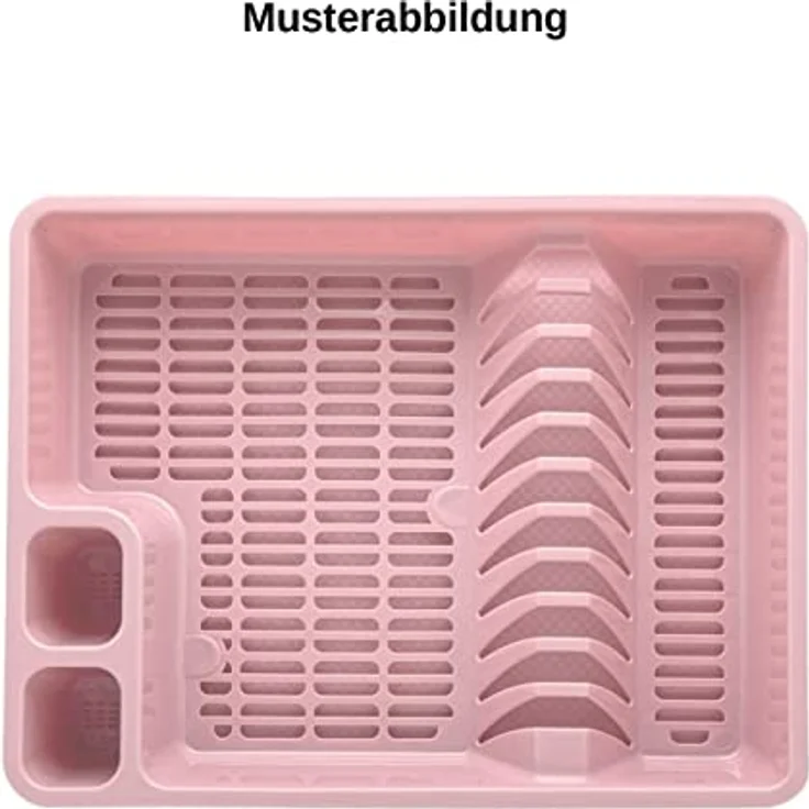 Engelland Abtropfgestell, Abtropfgitter, Farbe: Silber-Grau, Geschirrständer, Küche, Abtropfschale, Geschirrkorb, Abtropfkorb, aus Kunststoff, für bis zu 11 Teller, L 42 x B 32,5 x H 8,5 cm – Bild 3