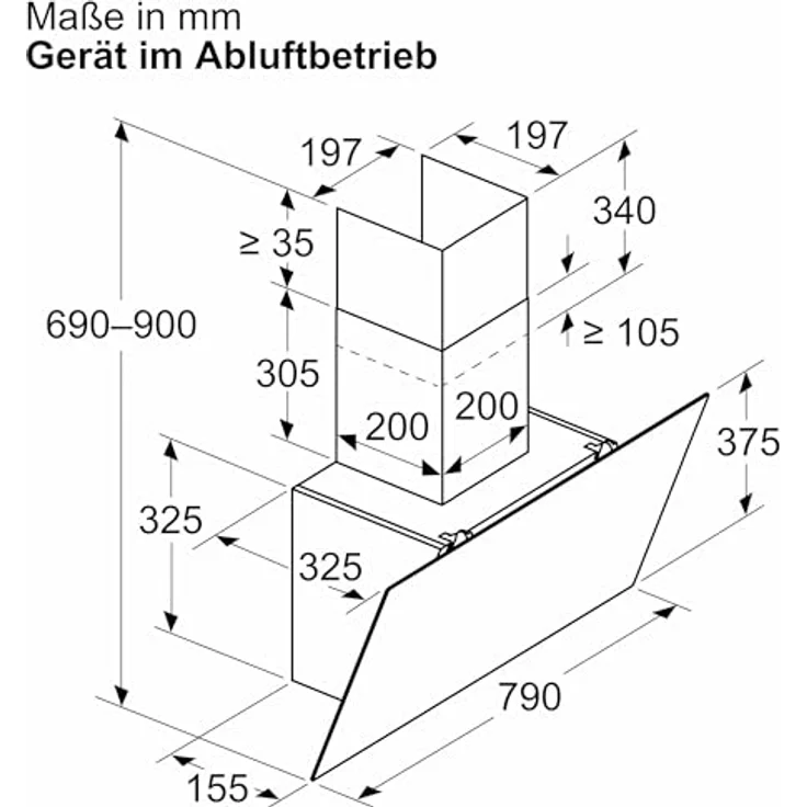 D83IDK1S0, Wandesse, N30, Breite 80 cm, Klarglas schwarz bedruckt, Touch Control, Intensivstufe, leiser Motor, LED Licht – Bild 5