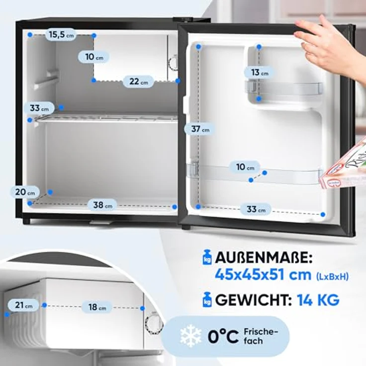 Stillstern KB 46.4 Minikühlschrank, freistehend, Abtauautomatik, Minibar, Energieklasse E – Bild 6