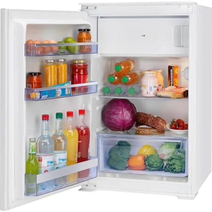 Oranier Einbau Kühlschrank 88 cm - halbhoher Einbaukühlschrank mit Gefrierfach - 118 Liter Gesamtvolumen - Schlepptür Türanschlag wechselbar EKS308 – Bild 1