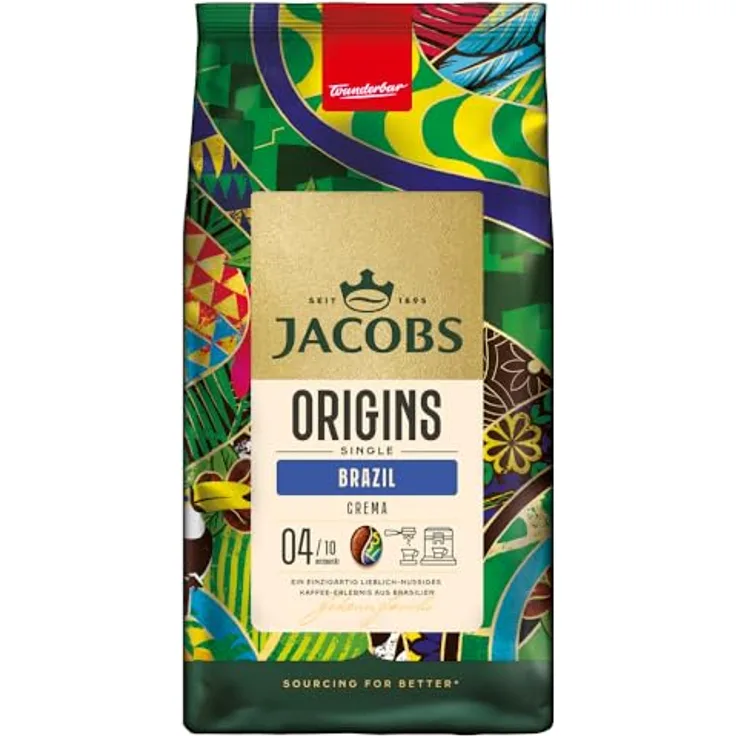 JACOBS Origins Brazil Kaffeebohnen mild, 1000 g - vollmundiges Aroma für Vollautomaten