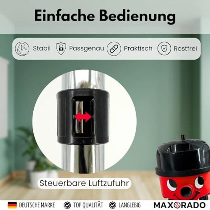 Maxorado Staubsaugerrohr für Numatic, 32mm Ersatzteil mit 2 Verlängerungsstangen und gebogener Endstange, kompatibel mit HVR200, NVH180, NRV200, NRV200-22 – Bild 4