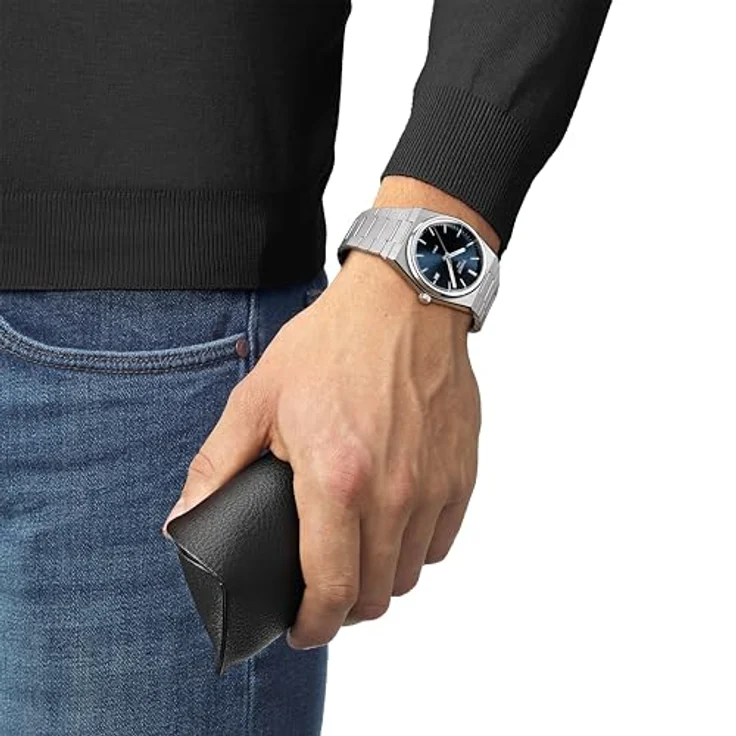 Tissot PRX T137.410.11.041.00, Herren-Armbanduhr mit blauem Ziffernblatt, Edelstahlgehäuse Ø 40mm, Quarz-Uhrwerk, Saphirglas, 10 bar wasserdicht – Bild 4