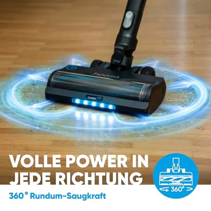 hoogo S7 Handstaubsauger, Beutellos mit HEPA-Filter, 60 Min Laufzeit, 500 ml, Schwarz, versandkostenfrei – Bild 5