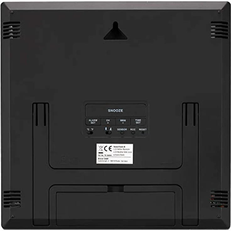 Bresser TemeoTrend JC, Wetter-Wanduhr mit ultra wide angle Display, automatischer Zeiteinstellung und Innen-/Außentemperaturanzeige – Bild 6