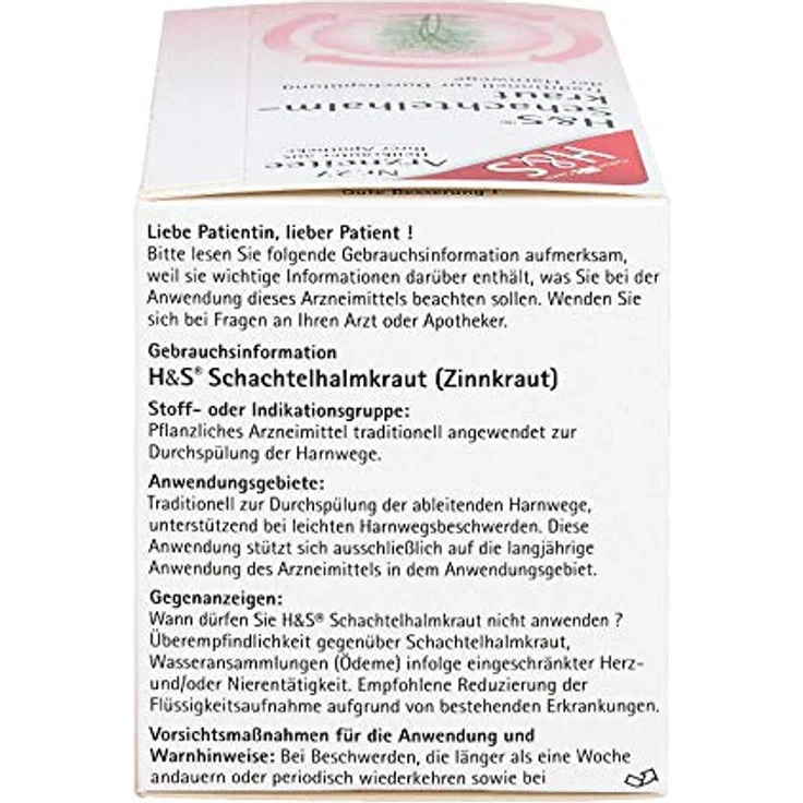 H&S Schachtelhalmkraut Filterbeutel, Arzneikräutertee, leicht bitter, 20x2 g – Bild 5