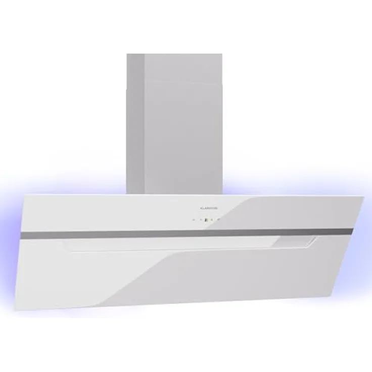 Klarstein Dunstabzugshaube 90cm, Abluft/Umluft mit Aktivkohlefilter & LED-Beleuchtung, 305m³/h Luftstrom, Wi-Fi, Leise Schräghaube, Dunstabzugshauben 90 cm