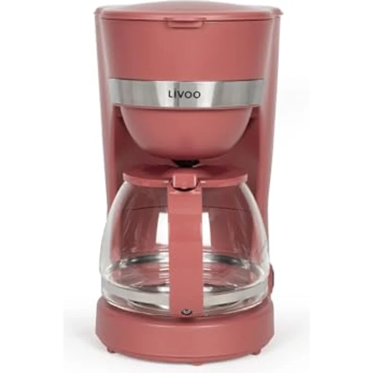 LIVOO DOD200RC, Kaffeemaschine mit Permanentfilter für 12 Tassen, rot, 750 W, Anti-Tropf-System, Warmhaltefunktion – Bild 1
