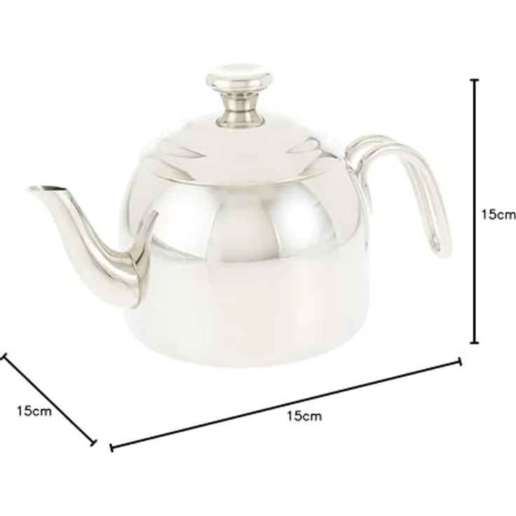 Korkmaz A051 Türkische Teekanne, 18/10 Edelstahl, hitzebeständiger Griff, 1100 ml, multifunktional – Bild 5