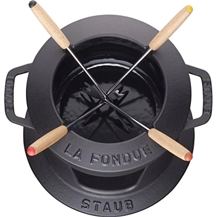 Staub Fondueset, Induktionsgeeignet, Gusseisen, Schwarz, 1 Einheiten – Bild 3