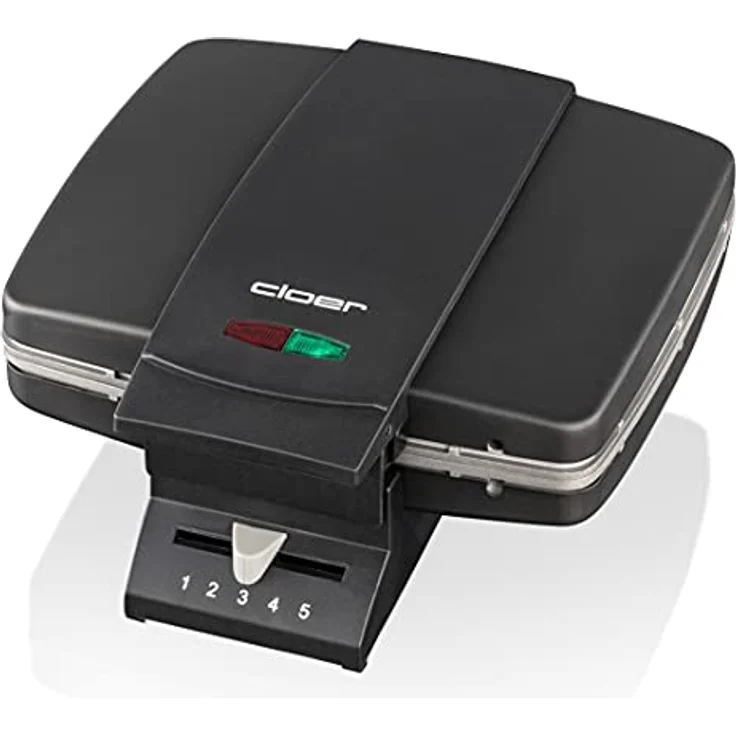 Cloer 1440 Brüsseler Waffeleisen für traditionelle Belgische Waffeln, 930 W, Backampel, schwarz lackiertes Metallgehäuse – Bild 1