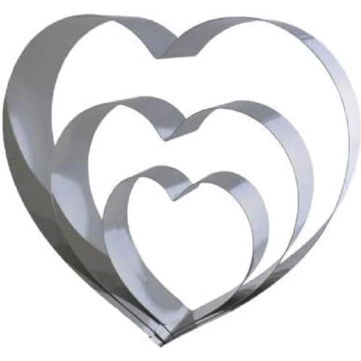 Lares Herzbackform 3tlg. in Karton 12 cm Edelstahl 6002 – Bild 2