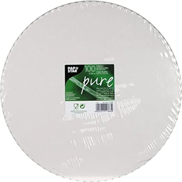 100 Tortenunterlagen, Pappe "Pure" Rund Ø 30 cm Weiss Mit Gezacktem Rand – Bild 2