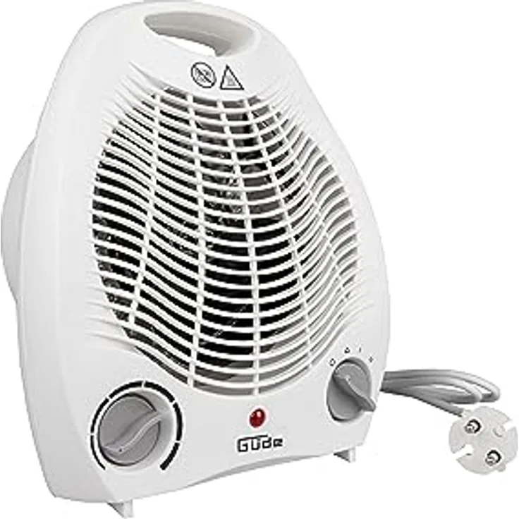 Güde Heizlüfter GH 2000 (2000 W Heizleistung, 2 Stufen (1000/2000 W), Ventilatorfunktion, Gebläseleistung 75 m³/h, stufenloser Thermostat, Überhitzungs- & Kippschutz, Tragegriff, schnelle Wärme) - Preisvergleich