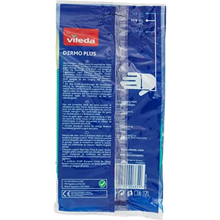 Vileda Dermo Plus-Sanft & Schonend Gummihandschuhe, latexfrei, Größe M, 1 Paar – Bild 3