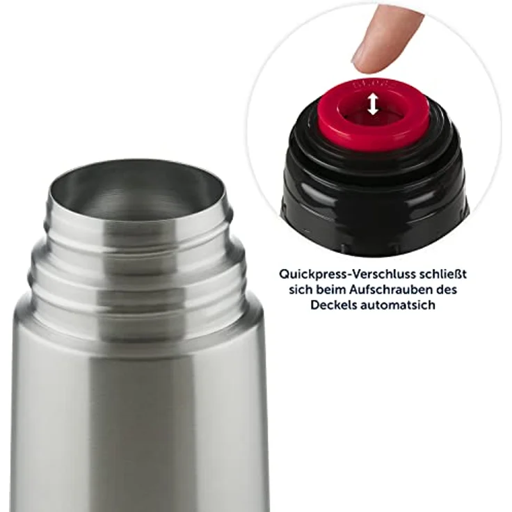 Blumtal® Thermosflasche 700ml - BPA-freie Thermoskanne für warm&kalt - auslaufsichere Isolierflasche 700ml aus Edelstahl rostfrei - Thermosflasche mit Becher - Thermoflasche - Stainless Steel - Silber – Bild 2