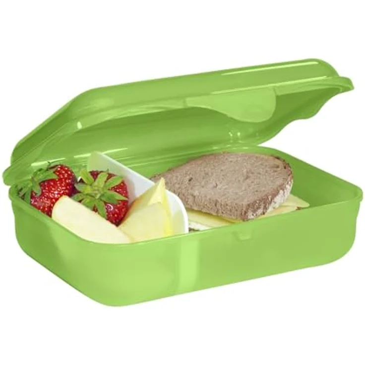 Step by Step Lunchbox „Dino Targo“ grün, mit Trennwand, Klickverschluss, spülmaschinenfest, BPA-frei, 0,9 Liter, für Schule und Kindergarten – Bild 2