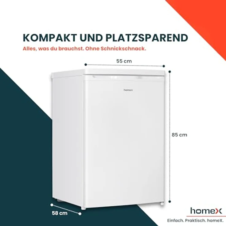 homeX CS1091E-W Kühlschrank mit Gefrierfach, Mini Kühl-Gefrierkombination 109 Liter, freistehend, 4-Sterne Gefrierfach, weiß – Bild 4