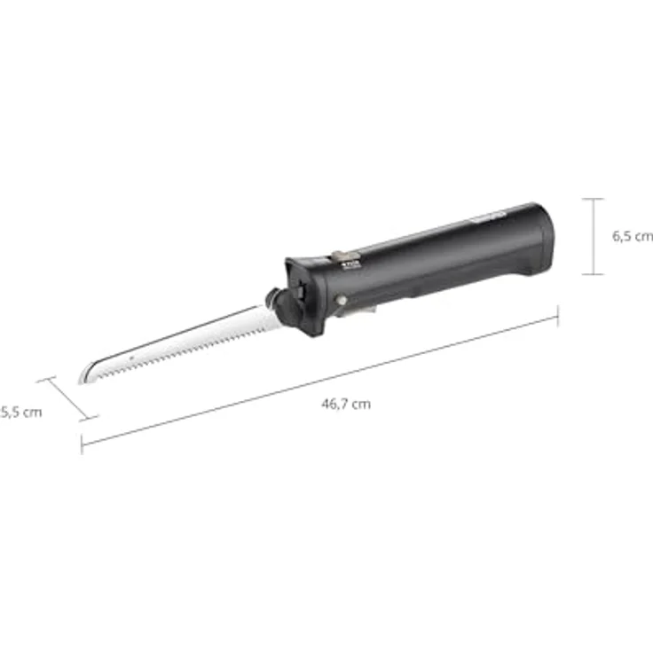 Unold 78815 Elektromesser, 9 Watt, Edelstahl-Wellenschliffmesser, kabellose Nutzung, Kunststoff, Edelstahl, schwarz – Bild 2