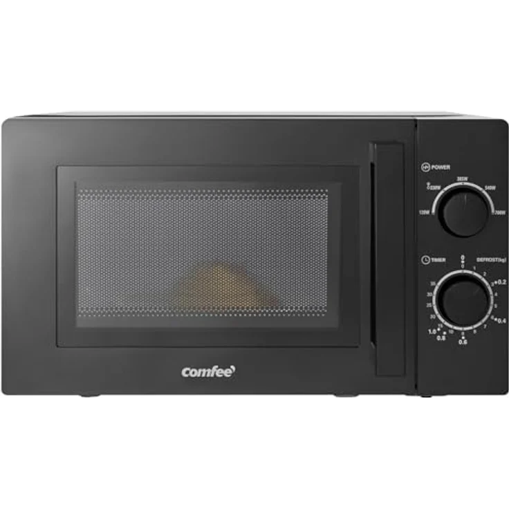 comfee CMSN 20 BK, Solo-Mikrowelle mit 20 Liter Garraum, 700 Watt, 5 Leistungsstufen, schwarzes Design – Bild 2
