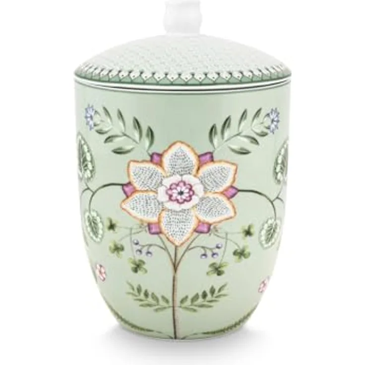 PiP Studio Lily&Lotus Vorratsbehälter, 1,5 l, light green aus feinem Porzellan