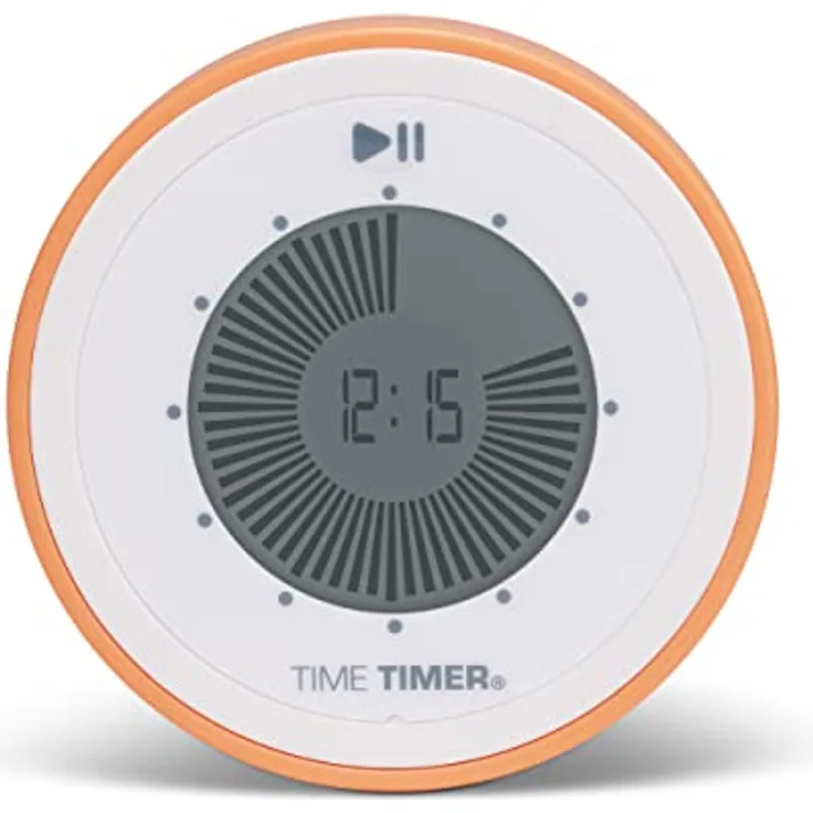 TIME TIMER Twist 90-Minuten-Digital-Countdown-Uhr – für das Lernen im Klassenzimmer für Kinder, Lernwerkzeug für die Heimschule, Schreibtischuhr für Lehrer, Übungs- und Küchentimer (Dreamsicle Orange)