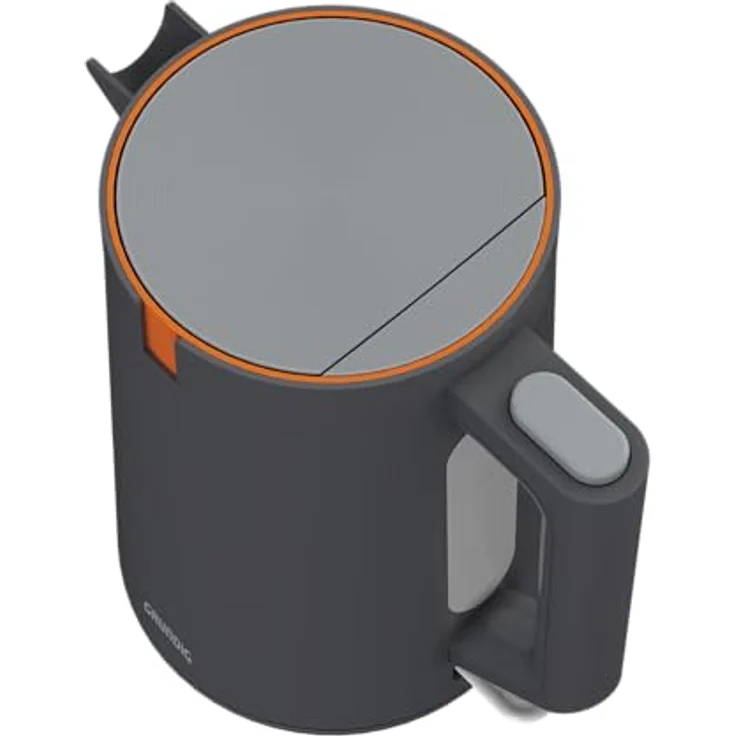 Grundig WK 5320 Wasserkocher, 2200 W Leistung, 1,7 l Fassungsvermögen, Kabelaufwicklung, 1 Liter, Abschaltautomatik, verdecktes Heizelement aus Edelstahl, Grau/Terracotta – Bild 4