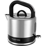 Russell Hobbs Wasserkocher [1,5l] Distinctions Edelstahl Schwarz (Schnellkochfunktion, herausnehmbarer Kalkfilter, optimierte Ausgusstülle, außenliegende Wasserstandsanzeige) Teekocher 26420-70