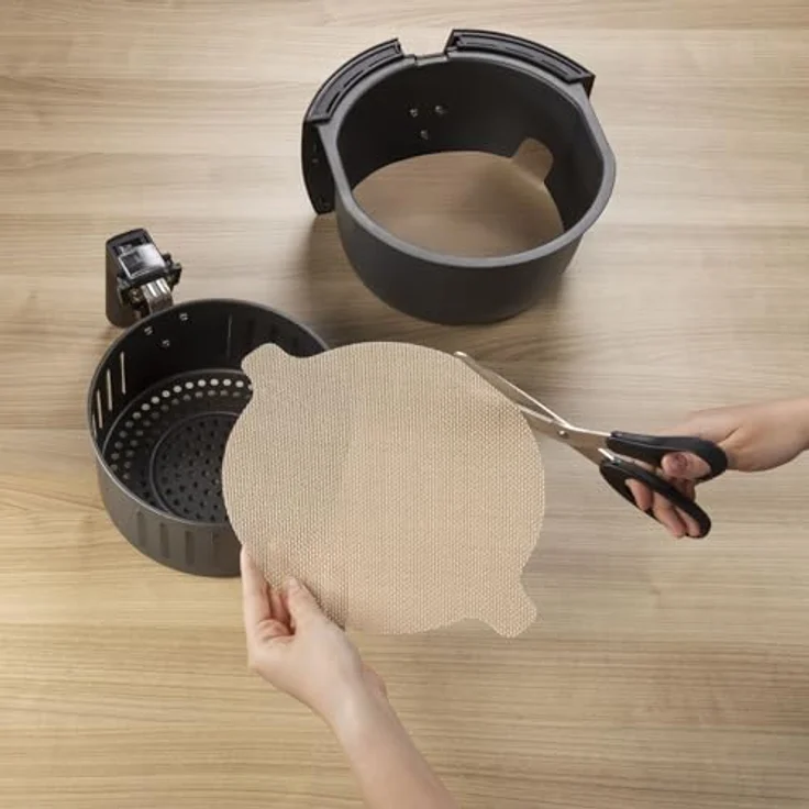 Xavax wiederverwendbares Backpapier für Heißluftfritteuse (Antihaft, Schutzeinlagen, dampfdurchlässig, zuschneidbar, hitzebeständig, spülmaschinengeeignet, Filter, Airfryer Zubehör) – Bild 2