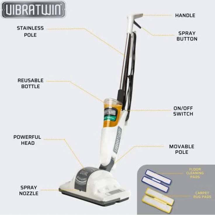 Best direct Vibratwin, Dampfreiniger mit Schallwäschetechnologie, Weiss – Bild 4