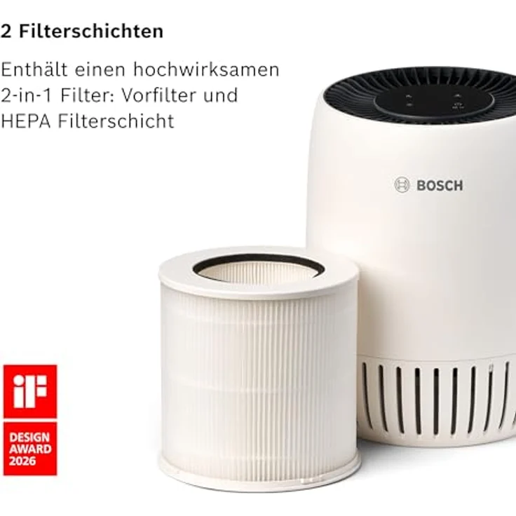 Bosch Luftreiniger Air 500, HEPA-Filter für Räume bis 42 m², kompaktes Design mit USB-C-Ladeanschluss – Bild 6