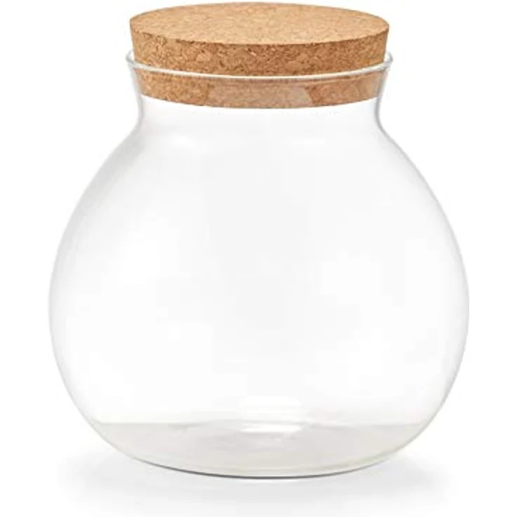Zeller Present Vorratsglas m. Korkdeckel, Glas/Kork, 1050 ml, transparent, luftdichter Verschluss, spülmaschinenfest – Bild 2