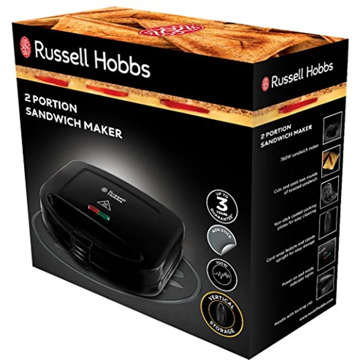 Russell Hobbs 24520-56 Sandwichtoaster Classics, antihaftbeschichtete Platten, schwarz – Bild 3